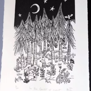 In the forest at night